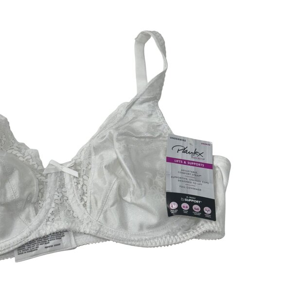 Playtex Secrets White Full Coverage Underwire Bra Style 4422 Comfort Straps 38B - Picture 9 of 10